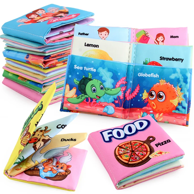 Hand Puppet Fabric Books Newborn Baby Educational Cloth Book Kids Early Learning Development