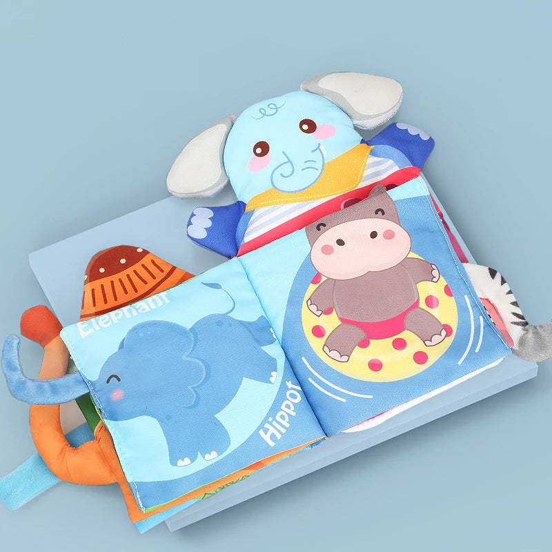 Hand Puppet Fabric Books Newborn Baby Educational Cloth Book Kids Early Learning Development