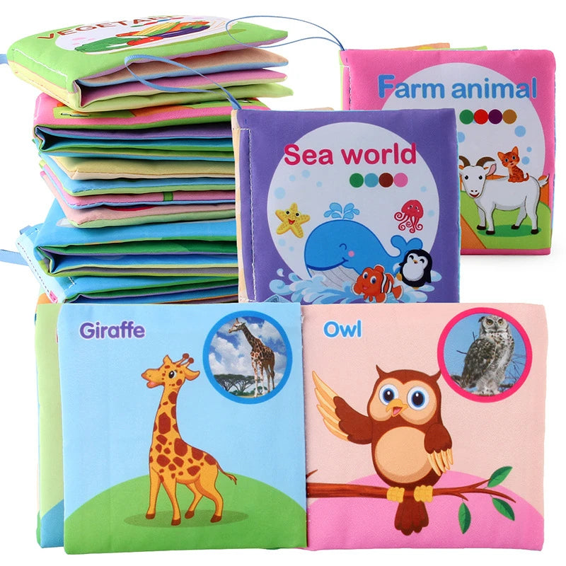 Hand Puppet Fabric Books Newborn Baby Educational Cloth Book Kids Early Learning Development